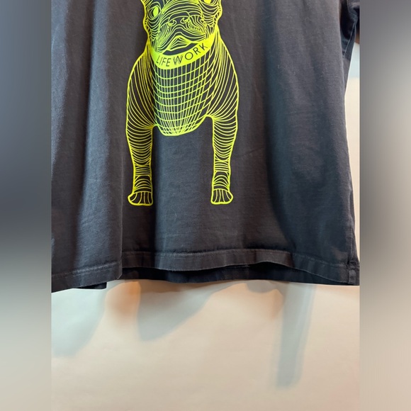 Lifework Big Radog Black /Green T Shirt Size Medium Crew Neck Short Sleeve - Picture 6 of 16